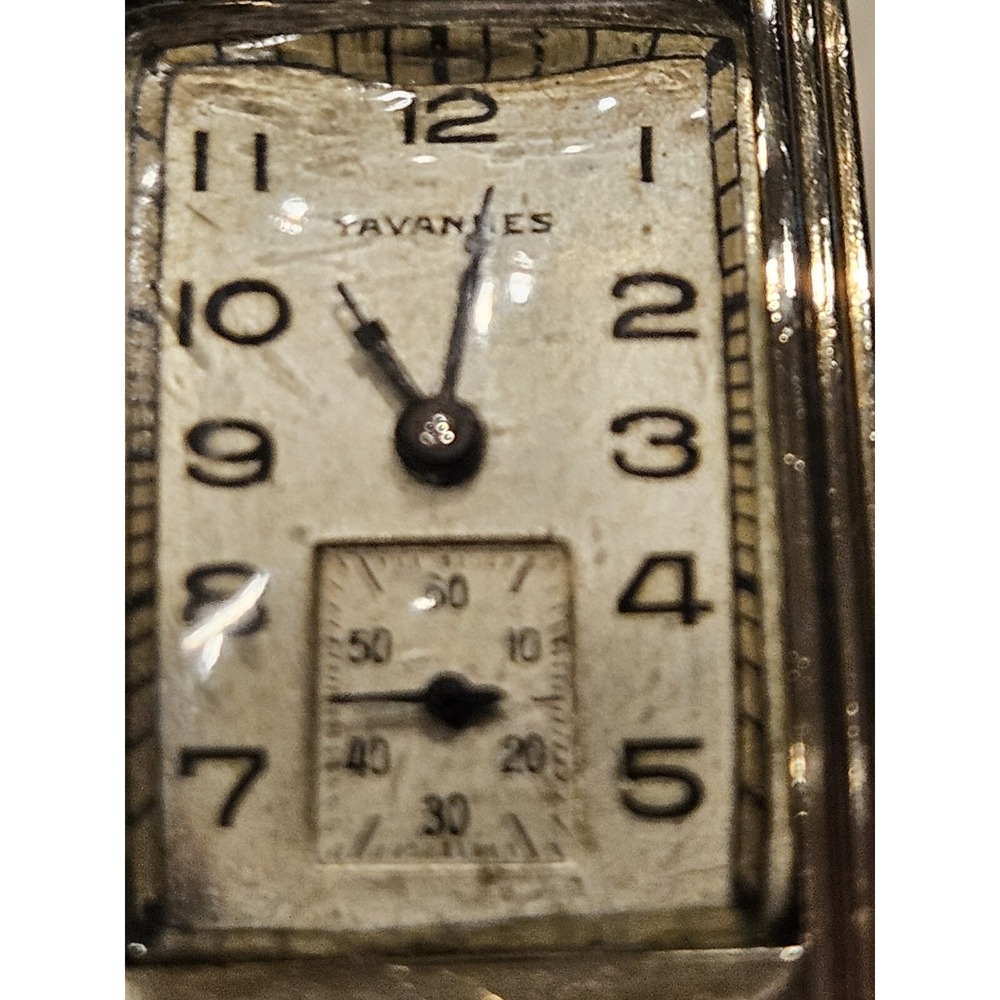 Vintage‎ Tavannes Art Deco Watch Shock Gold Tone Clamshell Case Needs Service - Picture 2 of 15